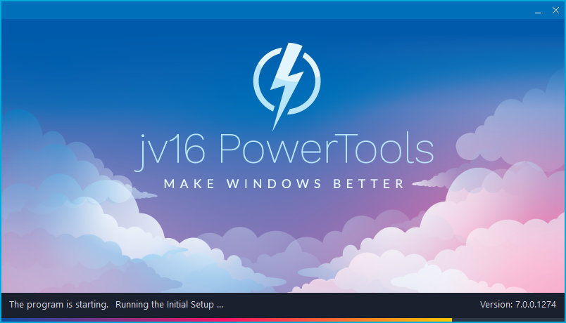 jv16 PowerTools Setup Screen Version 7-0-0-1274
