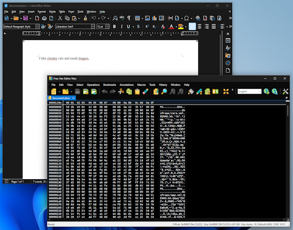 Screenshot of a Docx file