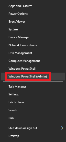 Open PowerShell as admin