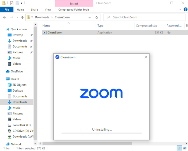 Uninstall Zoom using CleanZoom